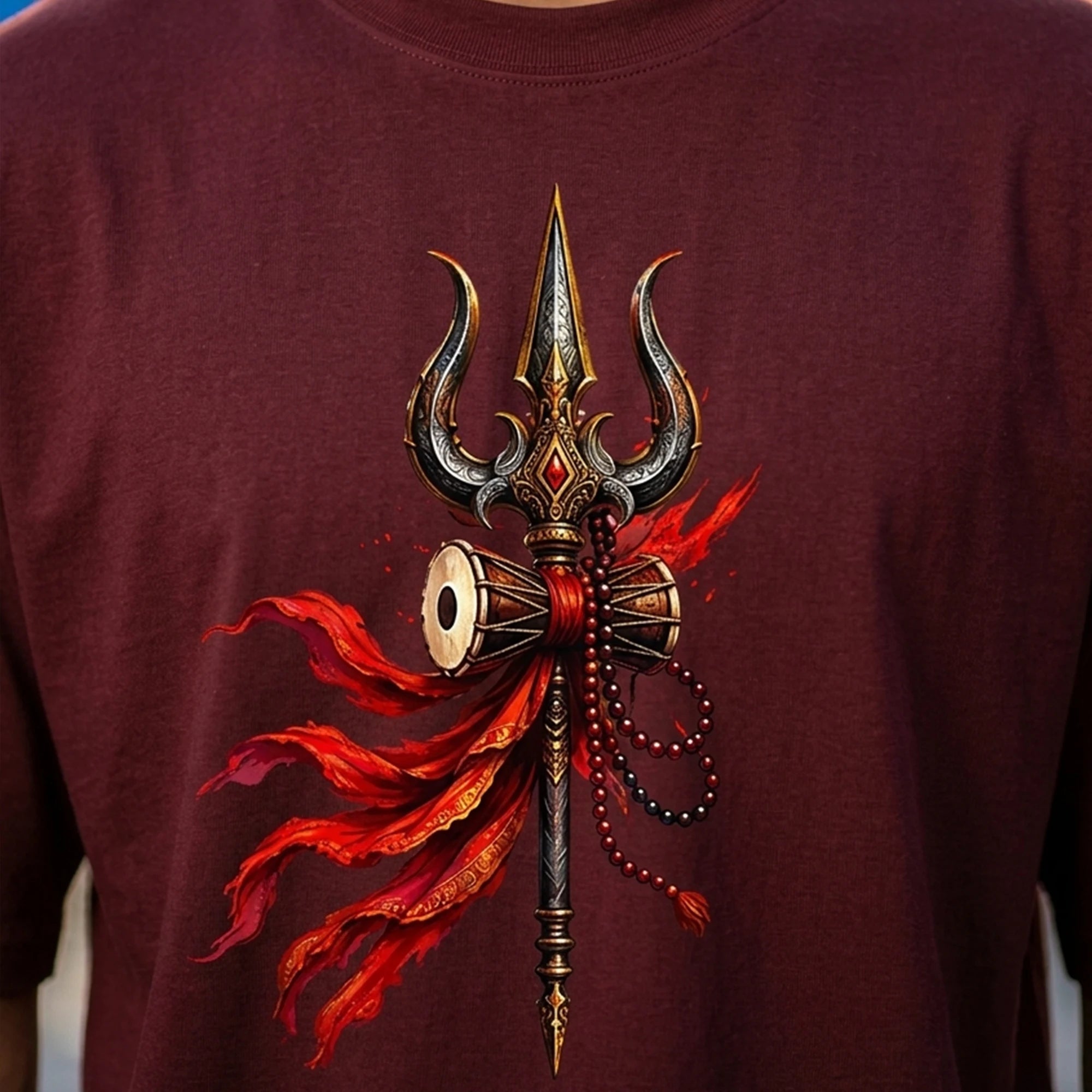 Mahakal Lord Shiva Printed Oversized T-Shirt for Men | Premium 240 GSM Heavyweight Cotton Graphic Streetwear Tee