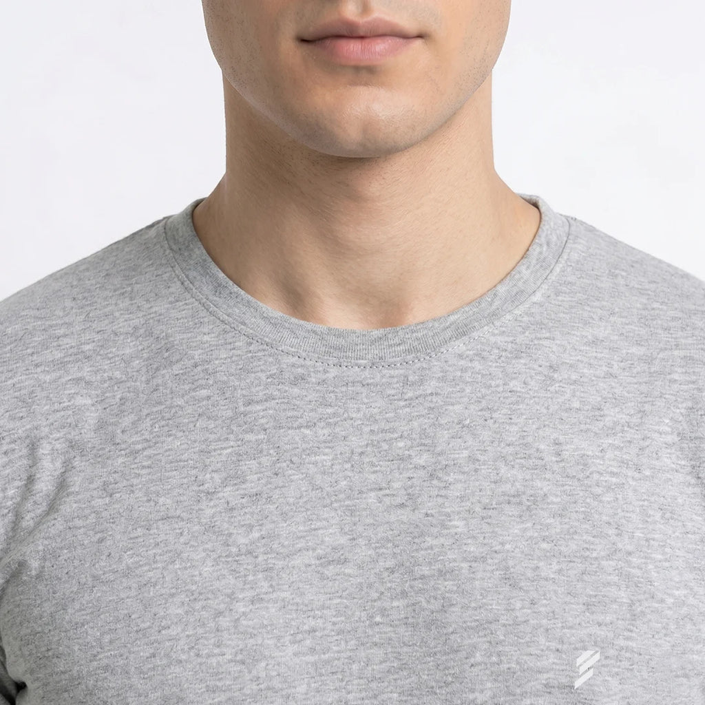 Men's Regular Fit Crew Neck T-Shirt, 100% Pure Cotton, 180 GSM, Breathable Everyday Wear