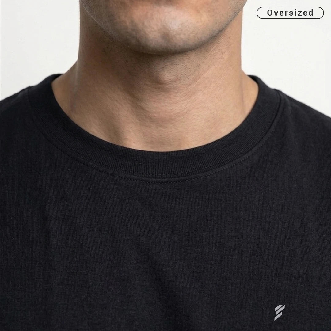Premium 240 GSM Heavyweight Oversized T-Shirt – 100% Pure Cotton Minimalist Chest Logo Tee