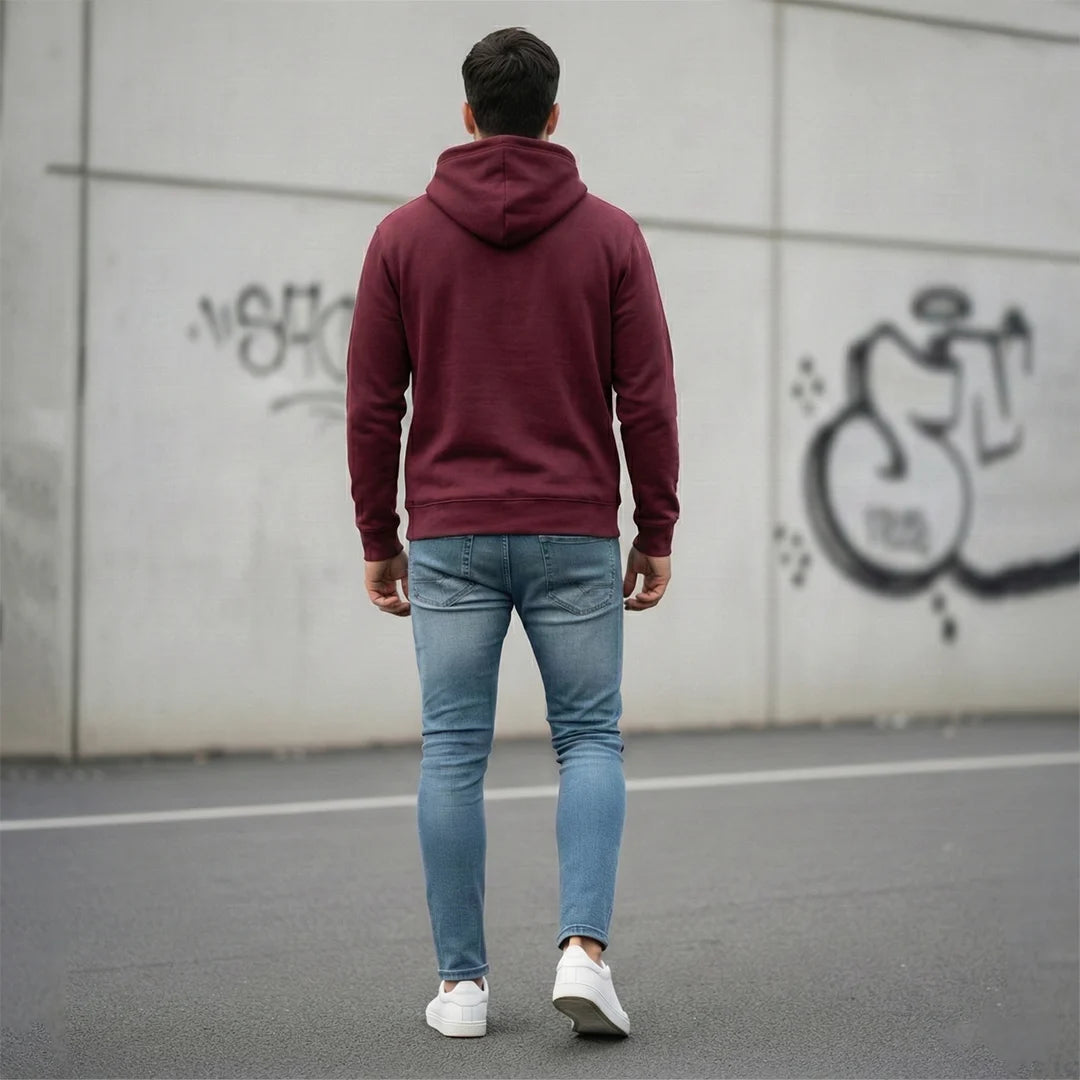 Excello Men’s Premium  Hoodie | Heavyweight Cotton | Bio-Washed Winter Pullover Hoodies