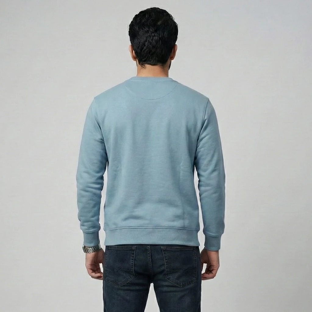 Men’s Premium Solid Crew Neck Sweatshirt | Casual Long Sleeve Pullover for Winter & Fall | Smart Regular Fit