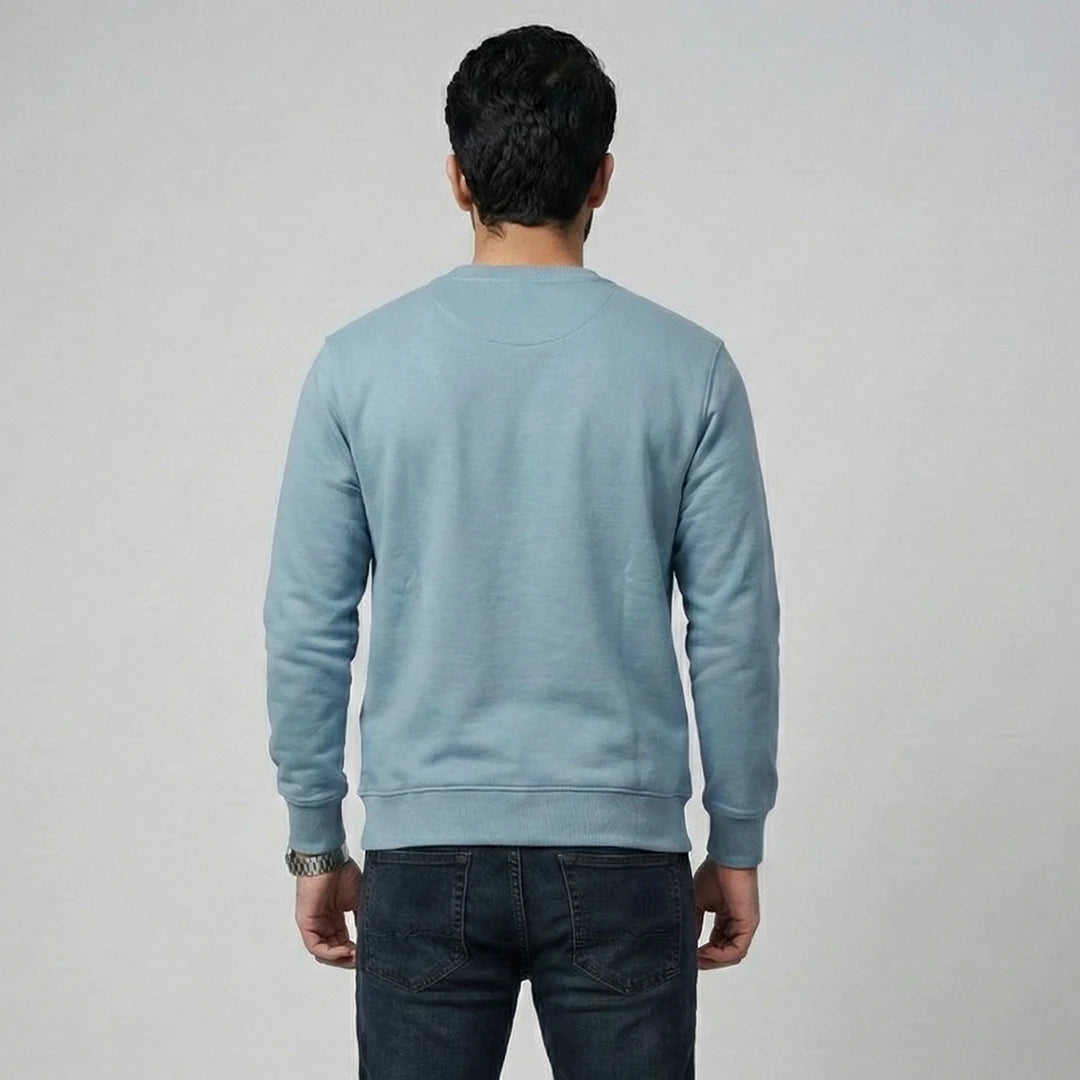 Men’s Premium Solid Crew Neck Sweatshirt | Casual Long Sleeve Pullover for Winter & Fall | Smart Regular Fit