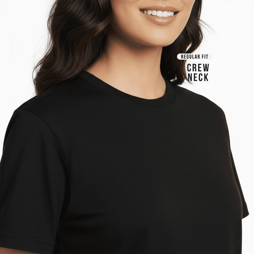 Premium 100% Organic Cotton Women’s Regular Fit Crew Neck T-Shirt – 180 GSM Bio-Washed Comfort Tee