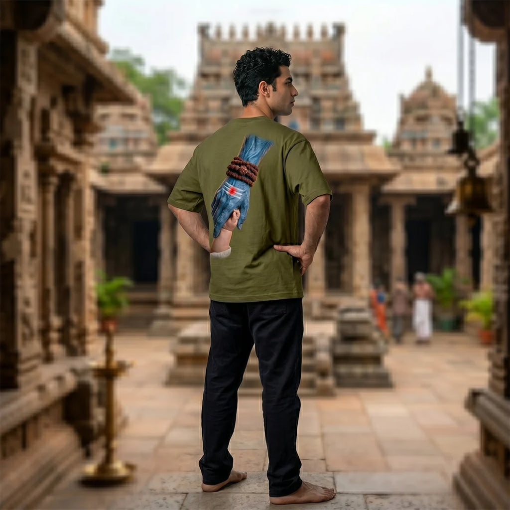 Mahadev Art Printed Heavyweight Oversized Tee | 240 GSM Breathable Drop Shoulder T-Shirt
