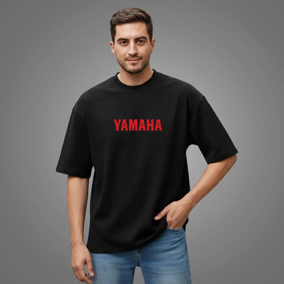 Yamaha YZF R6 Oversized Black T-Shirt for Men - Premium 240 GSM Rich Cotton Biker Graphic Tee