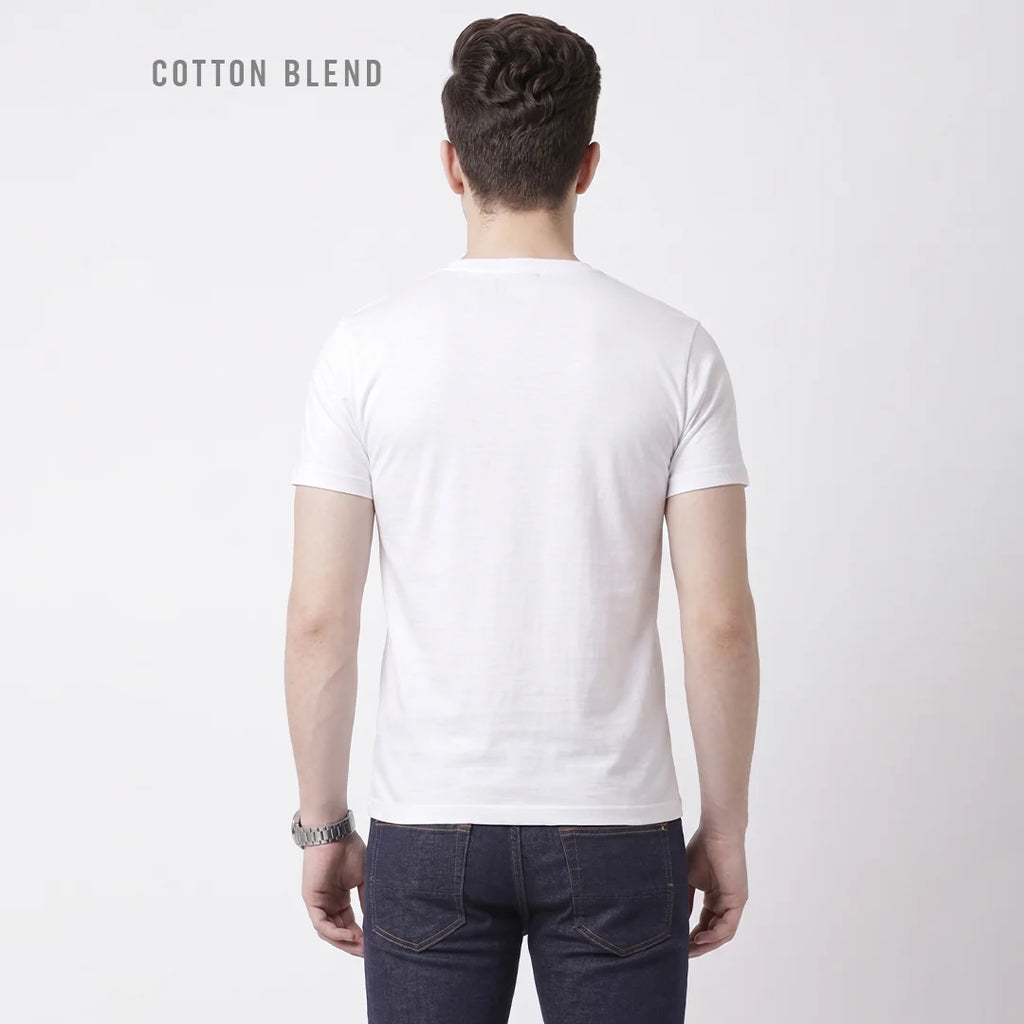 Premium Men's Cotton Blend T-Shirt | 180 GSM Bio-Washed | Excello Embroidered Logo