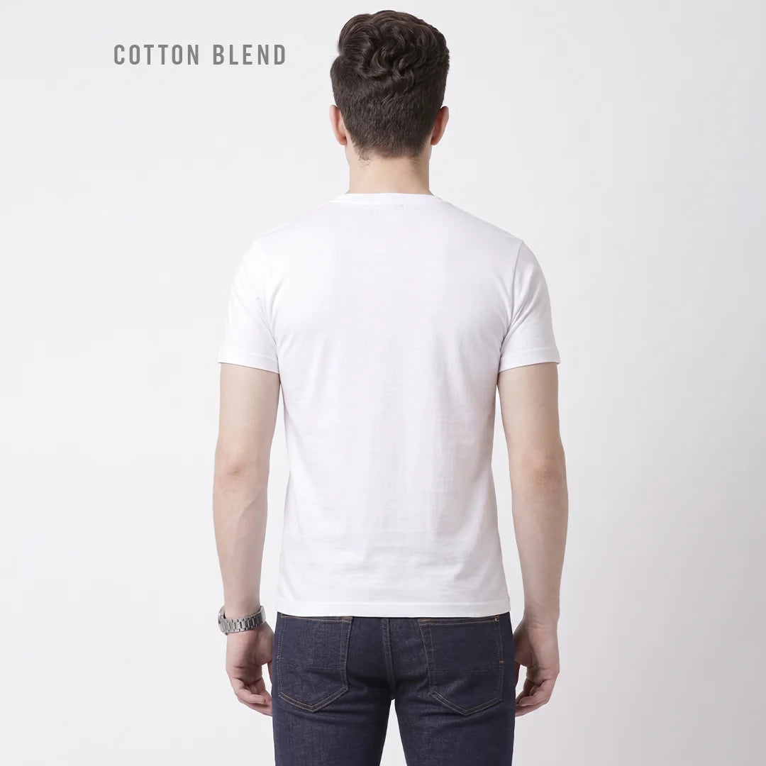 Premium Men's Cotton Blend T-Shirt | 180 GSM Bio-Washed | Excello Embroidered Logo