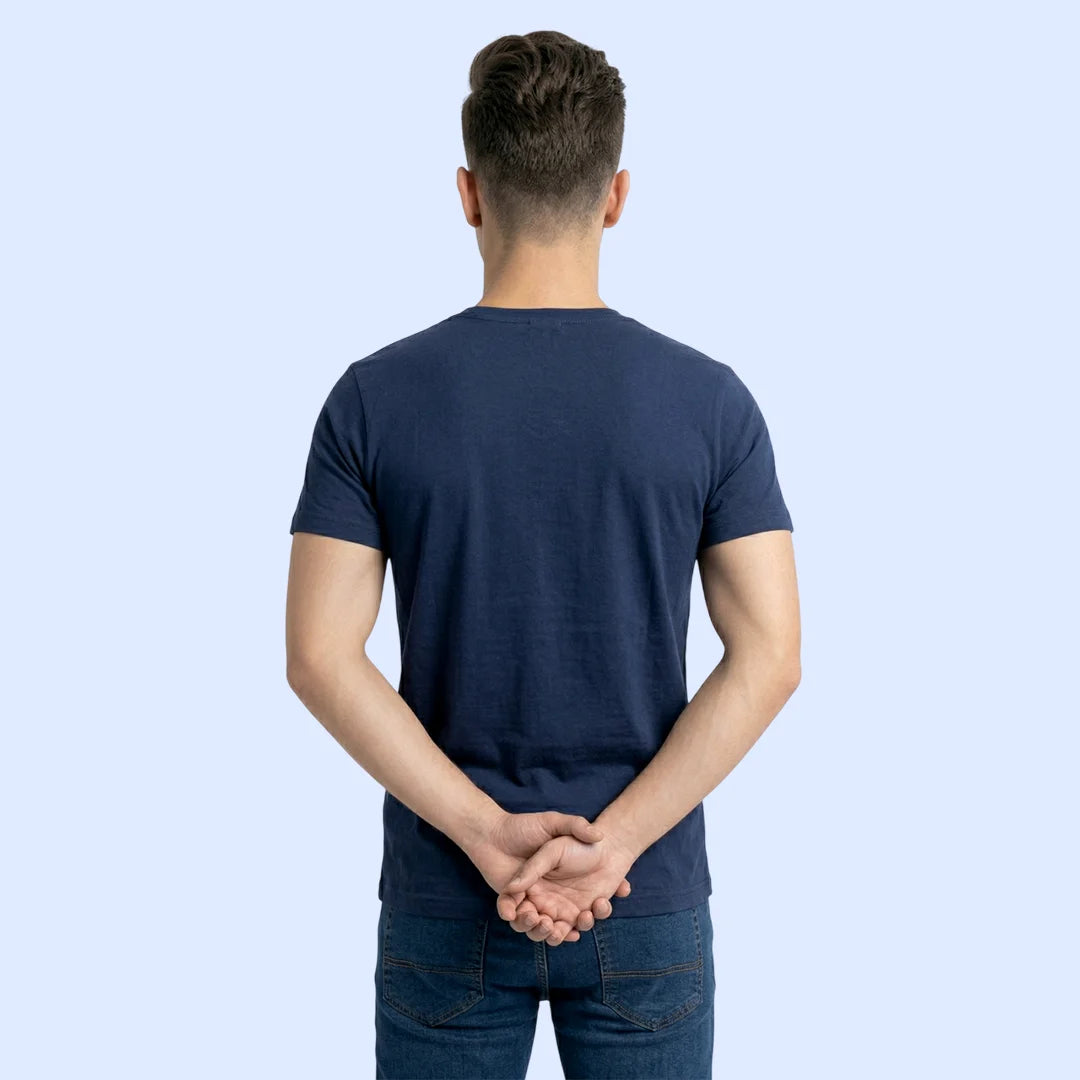Men's Regular Fit Crew Neck T-Shirt, 100% Pure Cotton, 180 GSM, Breathable Everyday Wear