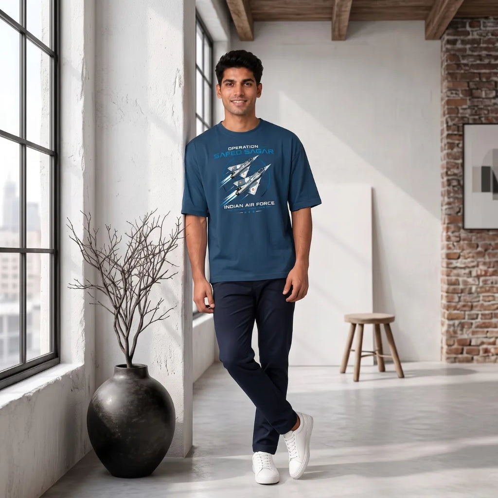 Indian Air Force Operation Safed Sagar Oversized T-Shirt - 240 GSM