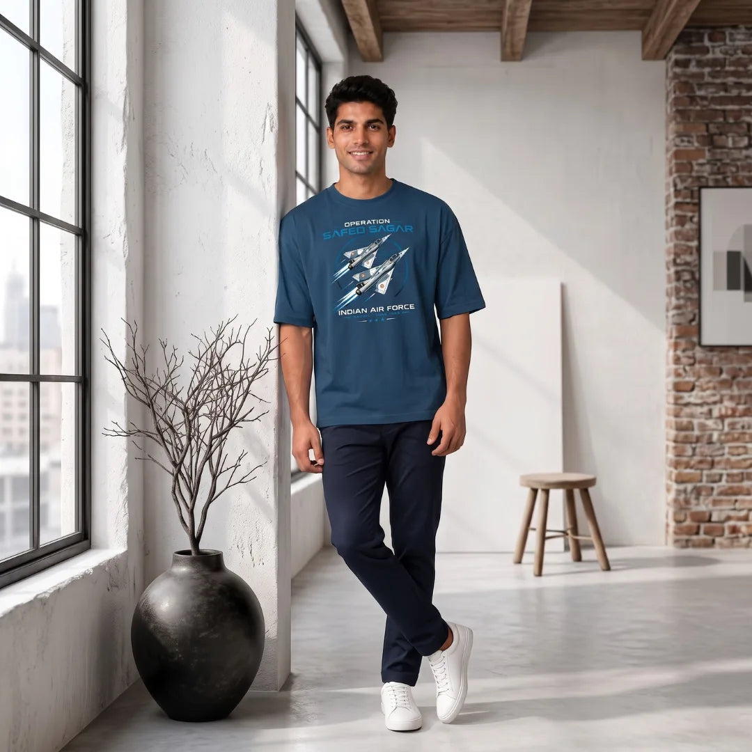 Indian Air Force Operation Safed Sagar Oversized T-Shirt - 240 GSM