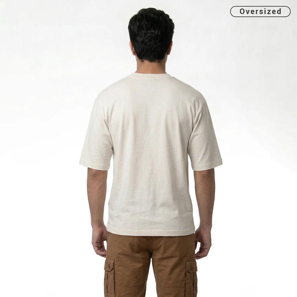 Premium 240 GSM Heavyweight Oversized T-Shirt – 100% Pure Cotton Minimalist Chest Logo Tee