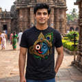 Men's Pure Cotton Lord Jagannath & Sri Krishna Fusion Graphic Printed T-Shirt