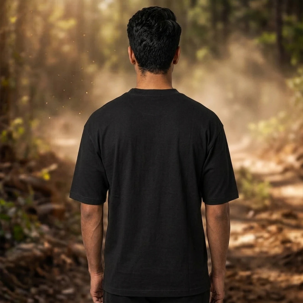 Men's "Ek Bharat Srestha Bharat" Oversized Graphic T-Shirt - 240 GSM Pure Cotton, Bio-Washed