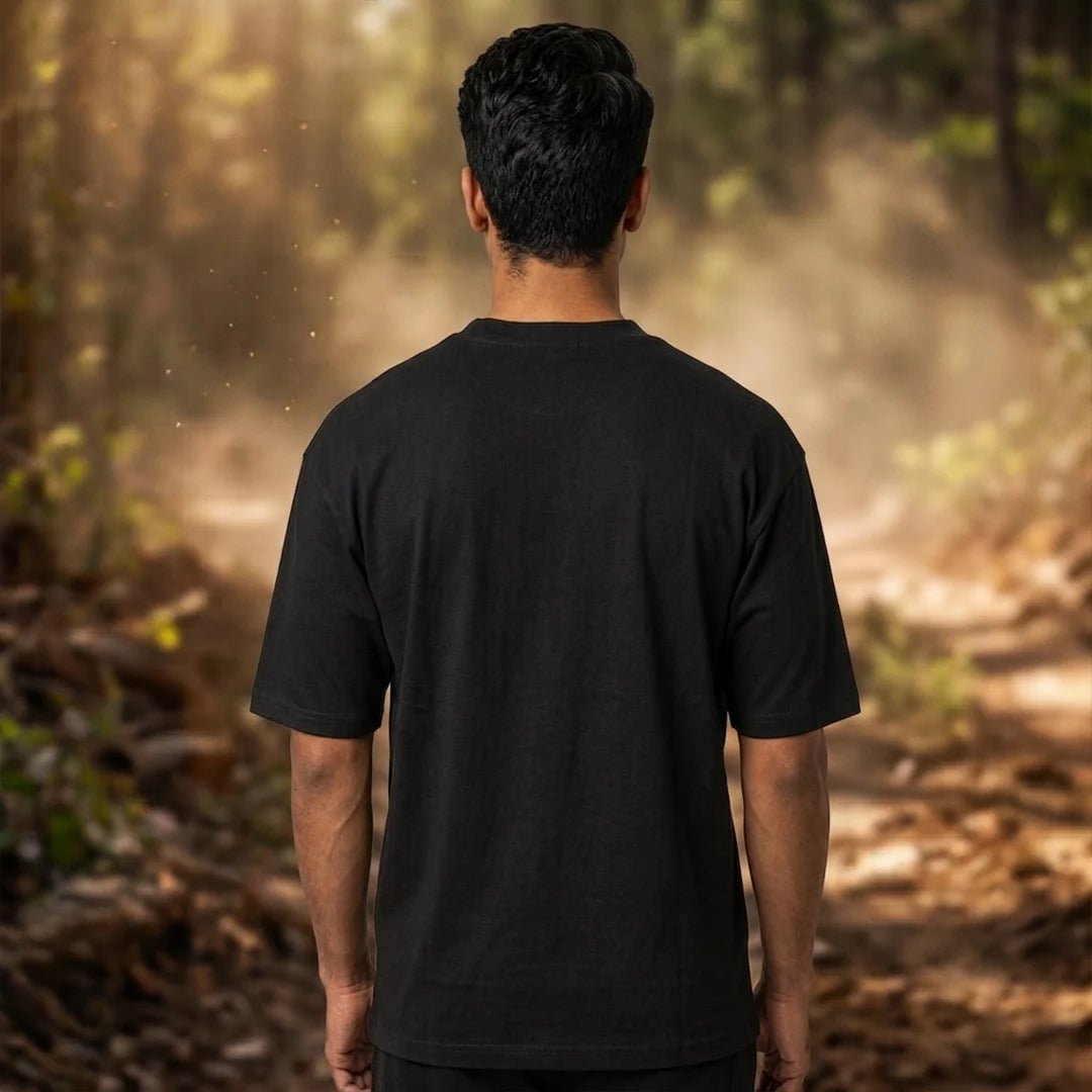Men's "Ek Bharat Srestha Bharat" Oversized Graphic T-Shirt - 240 GSM Pure Cotton, Bio-Washed
