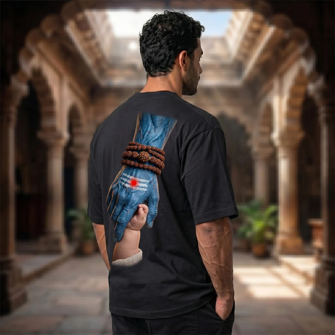 Mahadev Art Printed Heavyweight Oversized Tee | 240 GSM Breathable Drop Shoulder T-Shirt