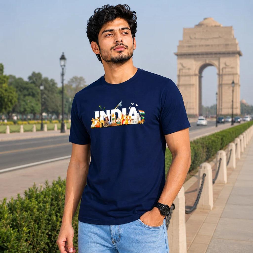 India Independence Edition Graphic T-Shirt | 180 GSM Pure Cotton, Regular Fit