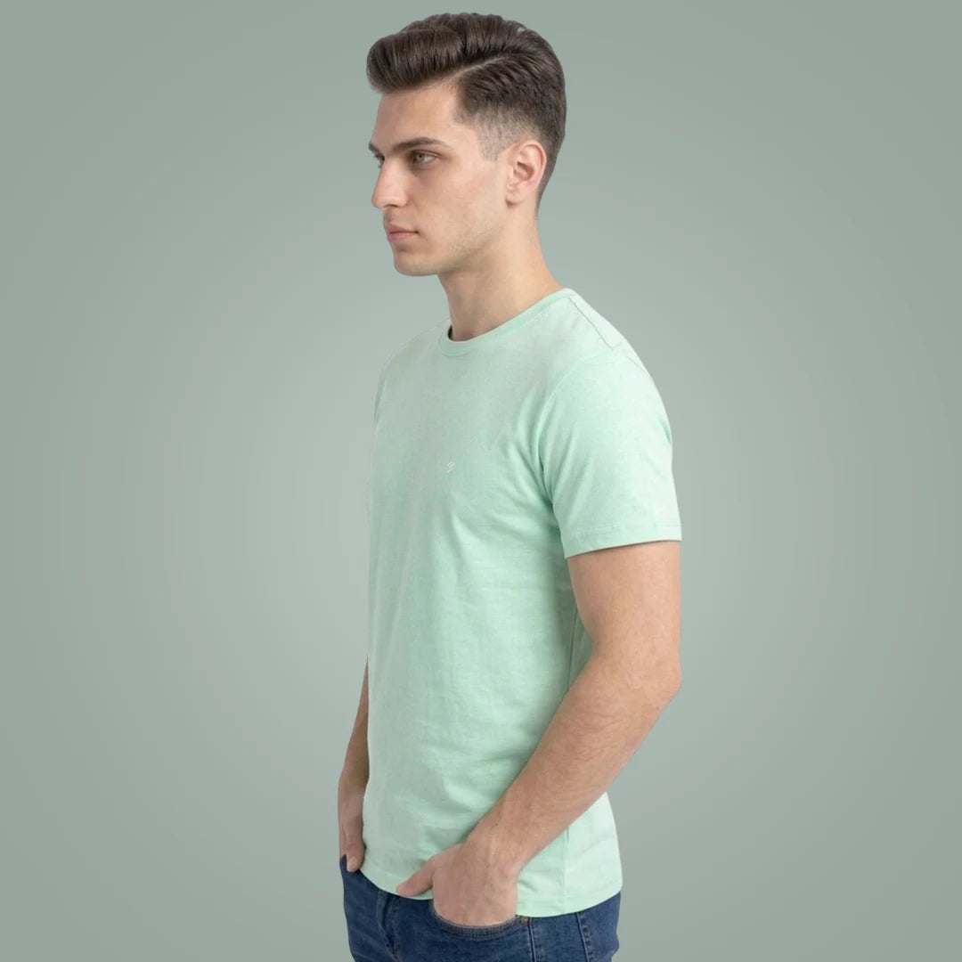 Men's Regular Fit Crew Neck T-Shirt, 100% Pure Cotton, 180 GSM, Breathable Everyday Wear