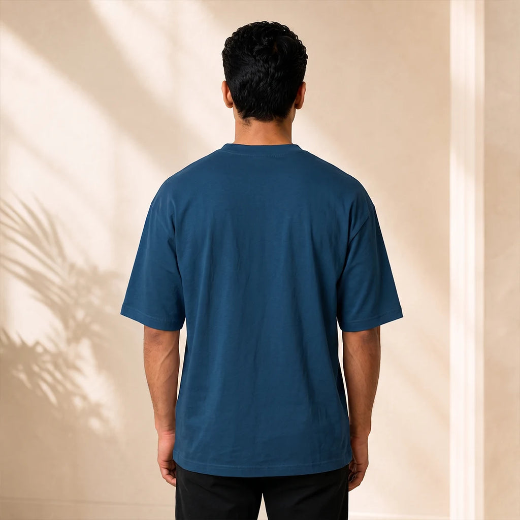 Men's Oversized Graphic T-Shirt - The Cosmic Chakra Mystical Print, 240 GSM Pure Cotton, Bio-Washed