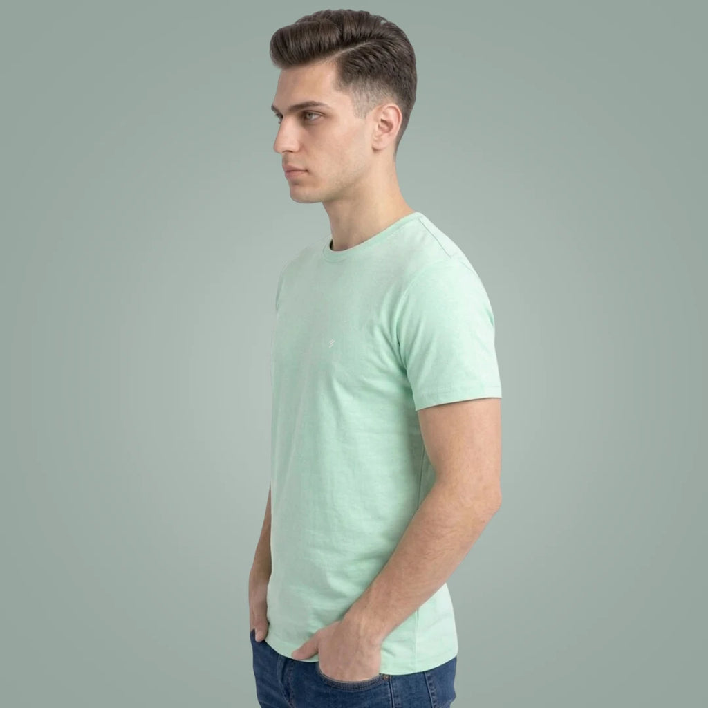 Men's Regular Fit Crew Neck T-Shirt, 100% Pure Cotton, 180 GSM, Breathable Everyday Wear