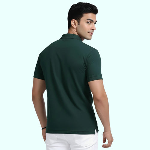 Aeropiq Men’s Premium Polo T-Shirt | 100% Nano Poly with Soft Cotton Feel | 210 GSM Breathable Regular Fit