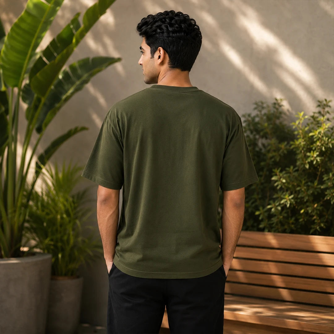 Men's Oversized Graphic T-Shirt - "Guardians of the Skies" IAF Tribute, 240 GSM Pure Cotton