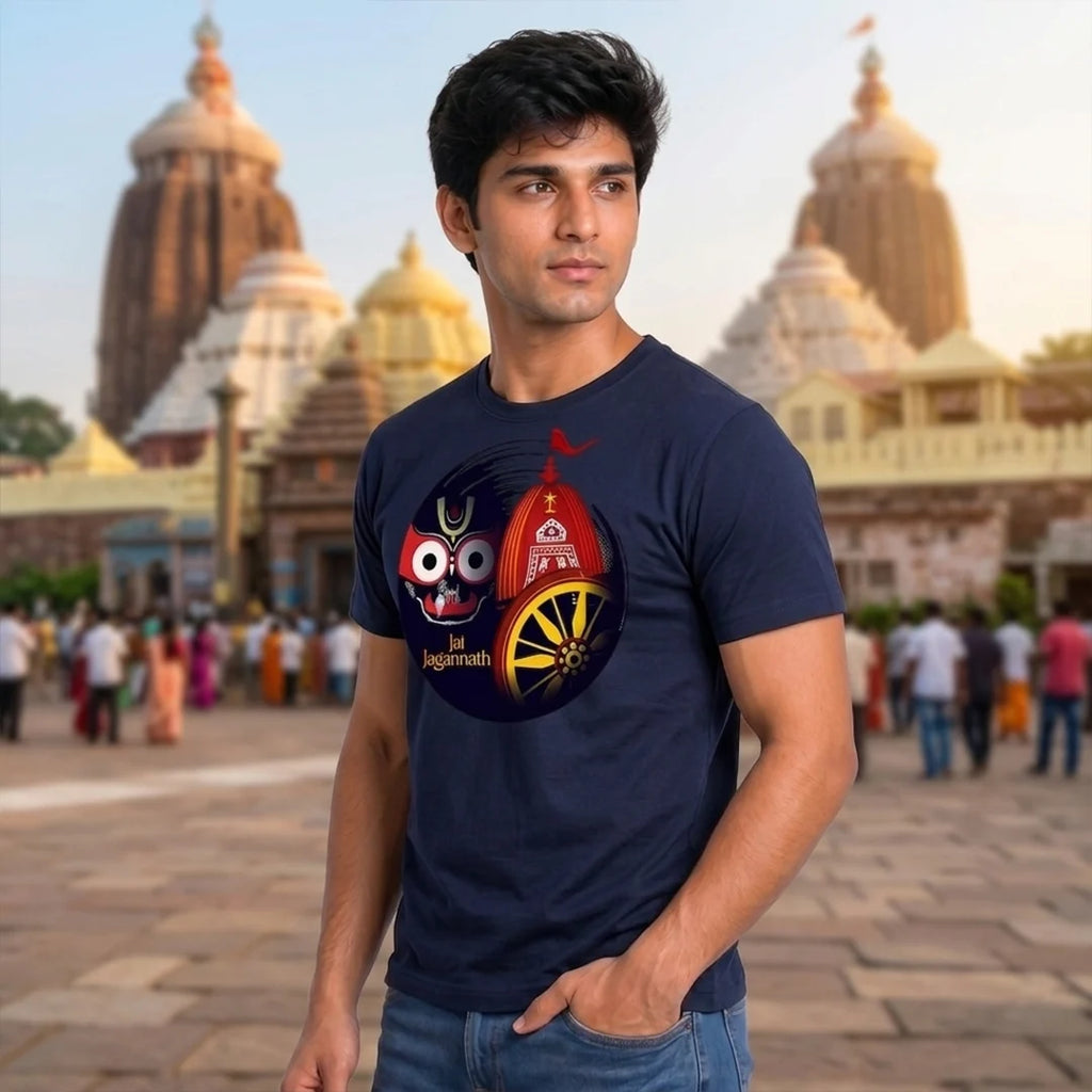Lord Jagannath Devotional Festival Graphic T-Shirt – 180 GSM Heavyweight Half Sleeve Tee