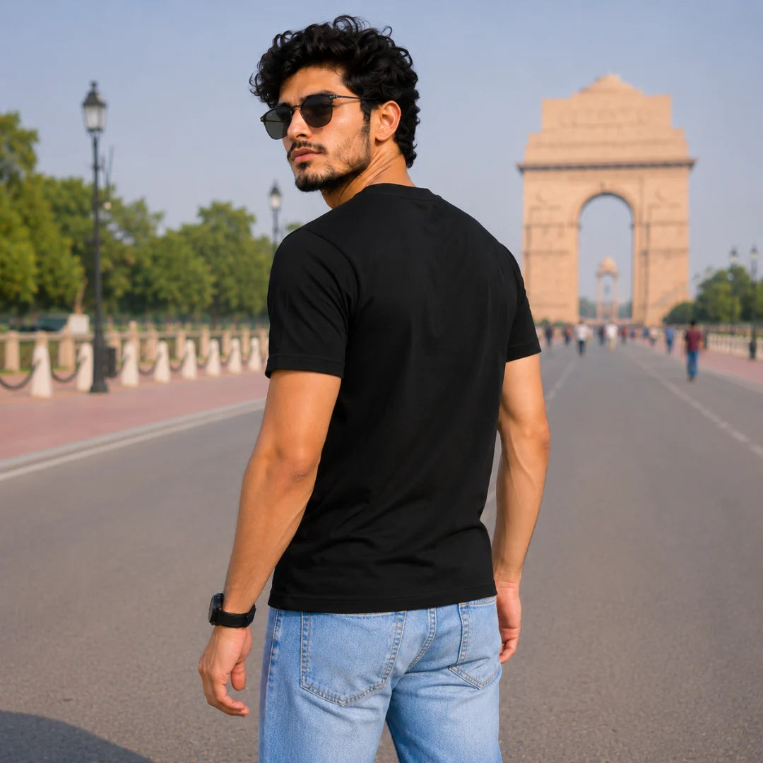 Premium India Heritage Graphic T-Shirt | Independence Edition 180 GSM Pure Cotton Regular Fit Tee