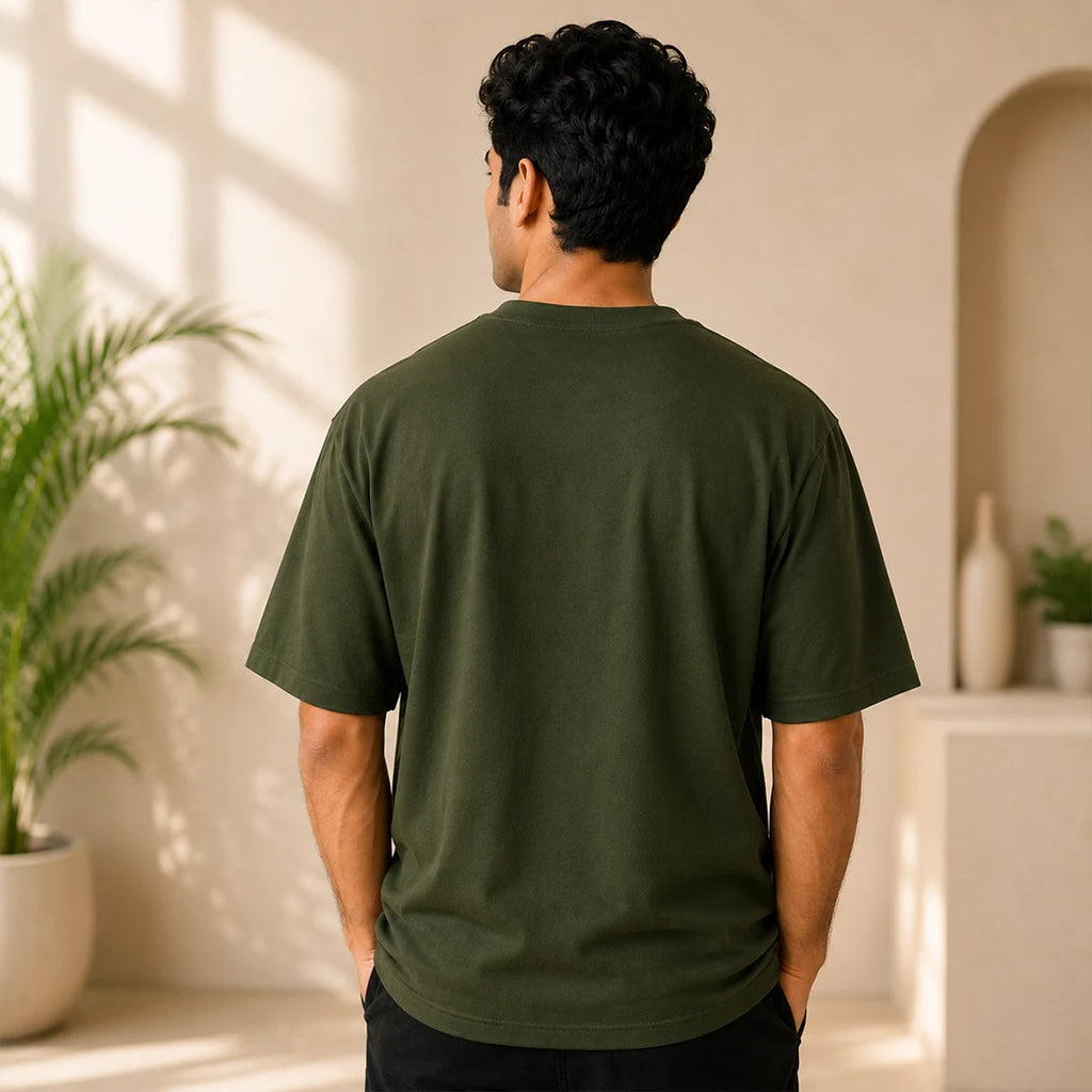Men's Oversized Graphic T-Shirt - Kargil Indian Air Force Tribute, 240 GSM Pure Cotton, Bio-Washed
