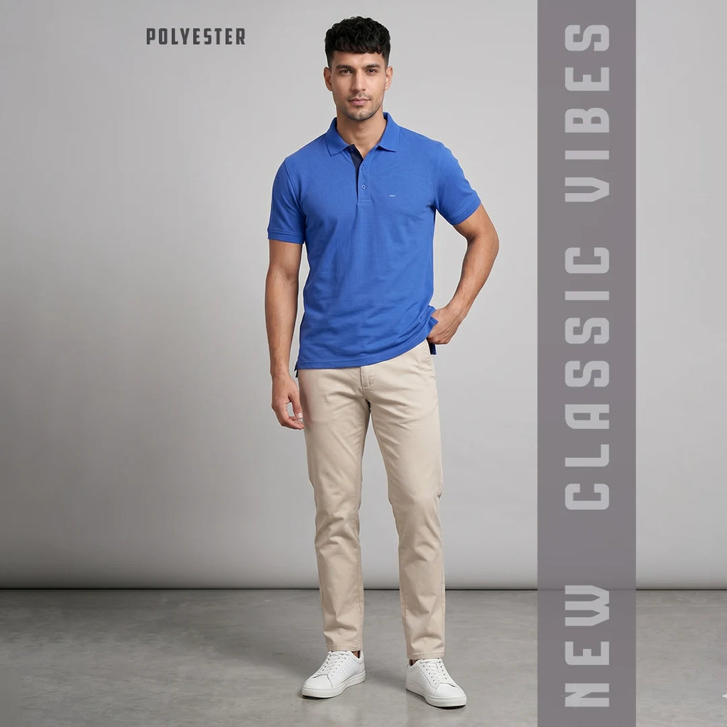 Excello Premium Men's Aeropiq Polo T-Shirt | Wrinkle-Free 100% Nanopoly