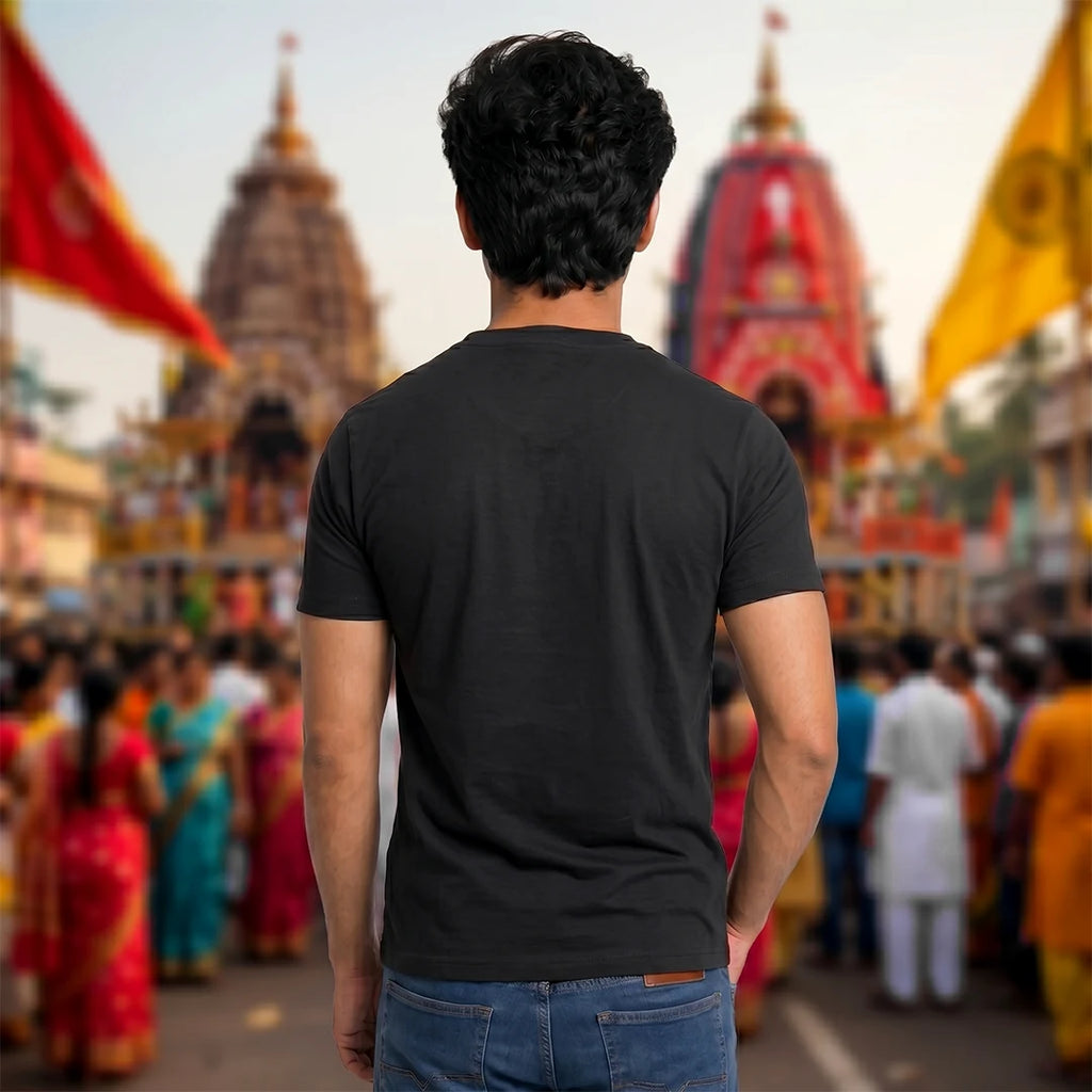 Lord Jagannath Devotional Festival Graphic T-Shirt – 180 GSM Heavyweight Half Sleeve Tee