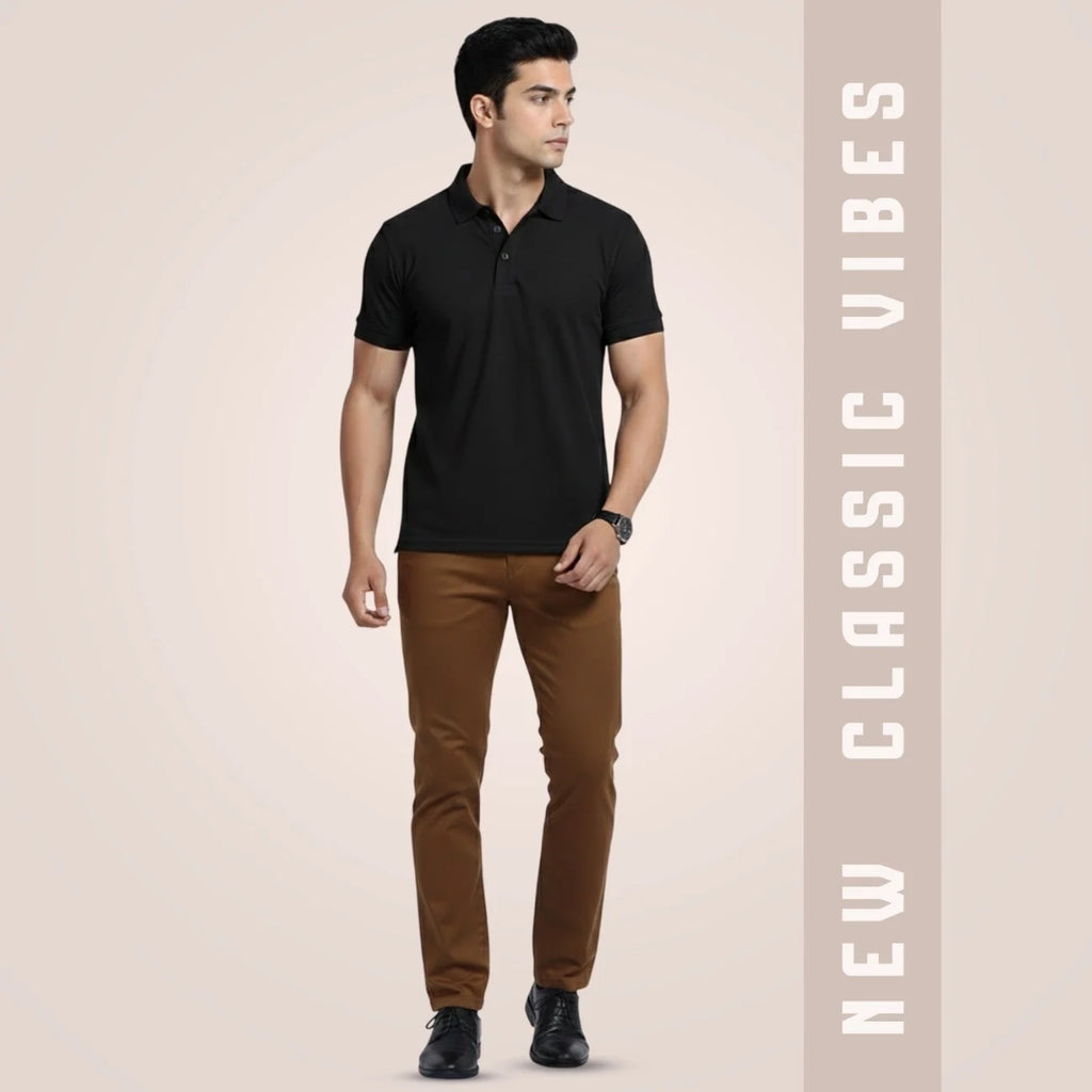 Aeropiq Men’s Premium Polo T-Shirt | 100% Nano Poly with Soft Cotton Feel | 210 GSM Breathable Regular Fit