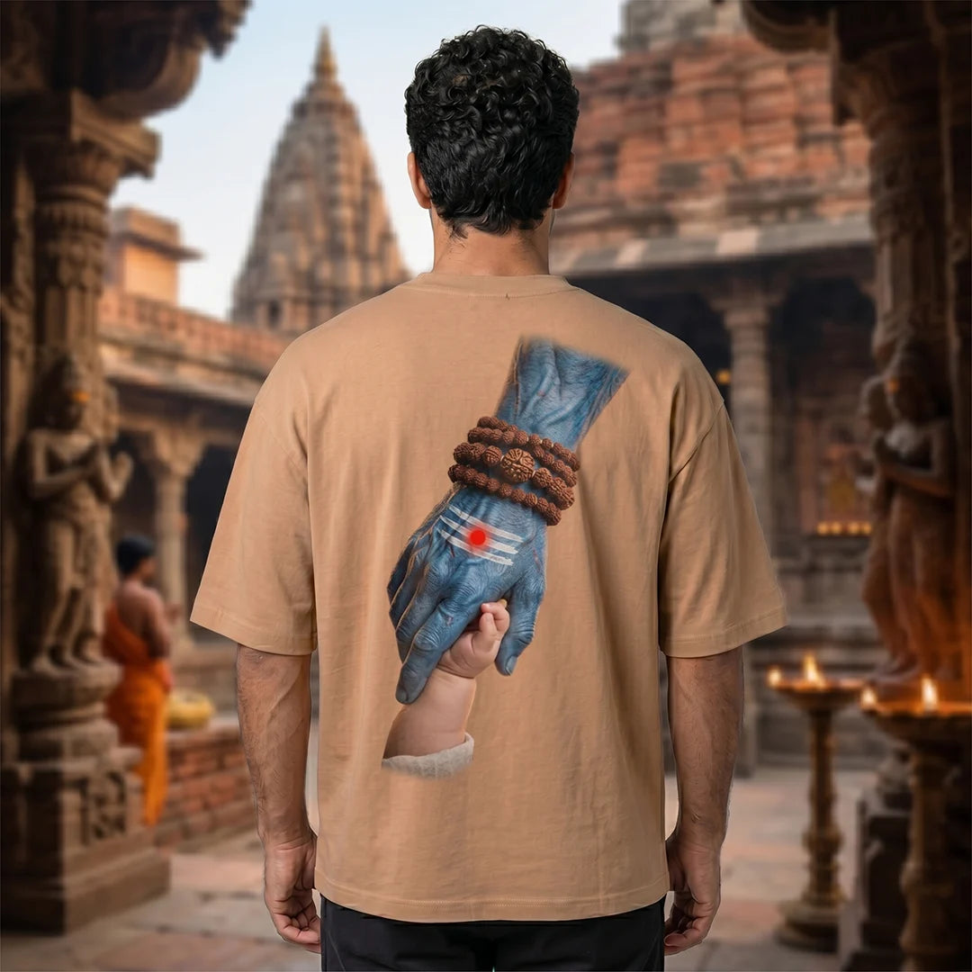 Mahadev Art Printed Heavyweight Oversized Tee | 240 GSM Breathable Drop Shoulder T-Shirt