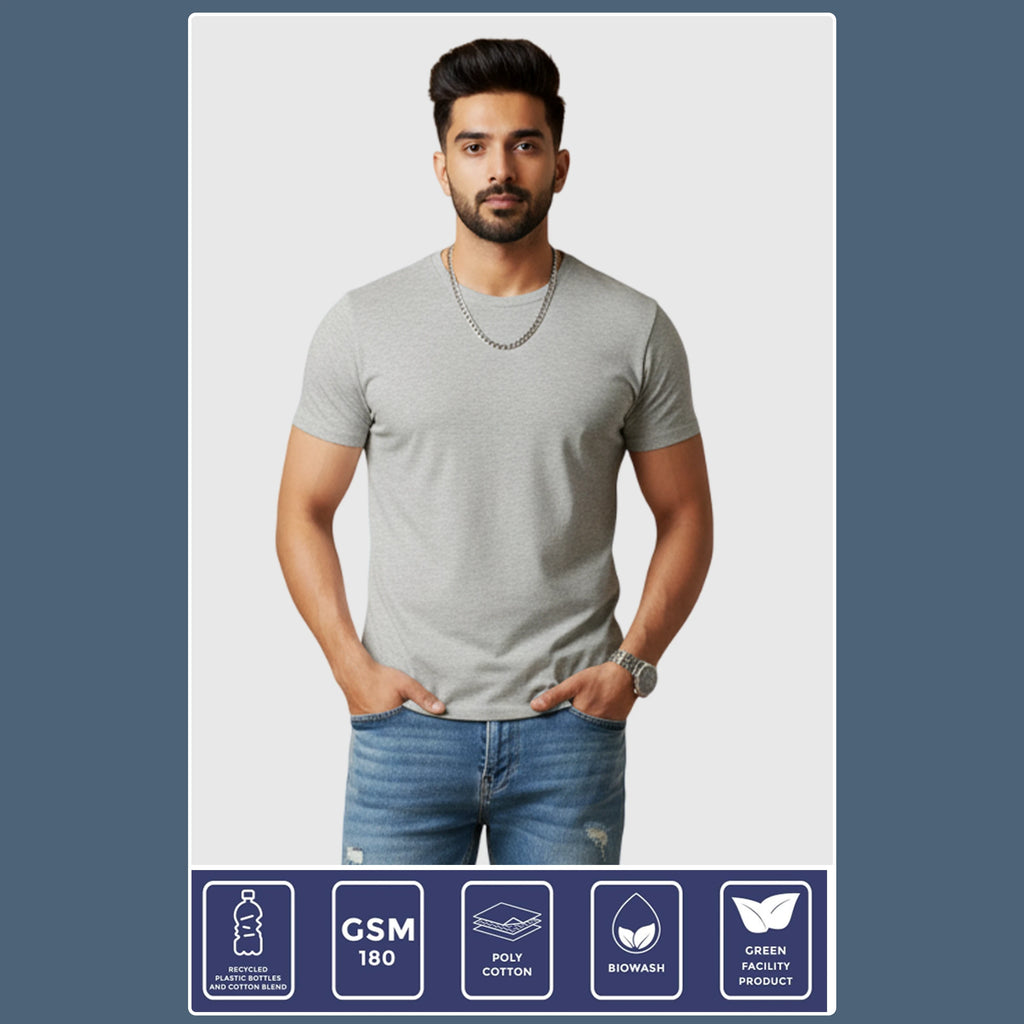 Premium Men’s Eco-Blend T-Shirt | Classic Regular Fit & Sustainable 180 GSM Fabric