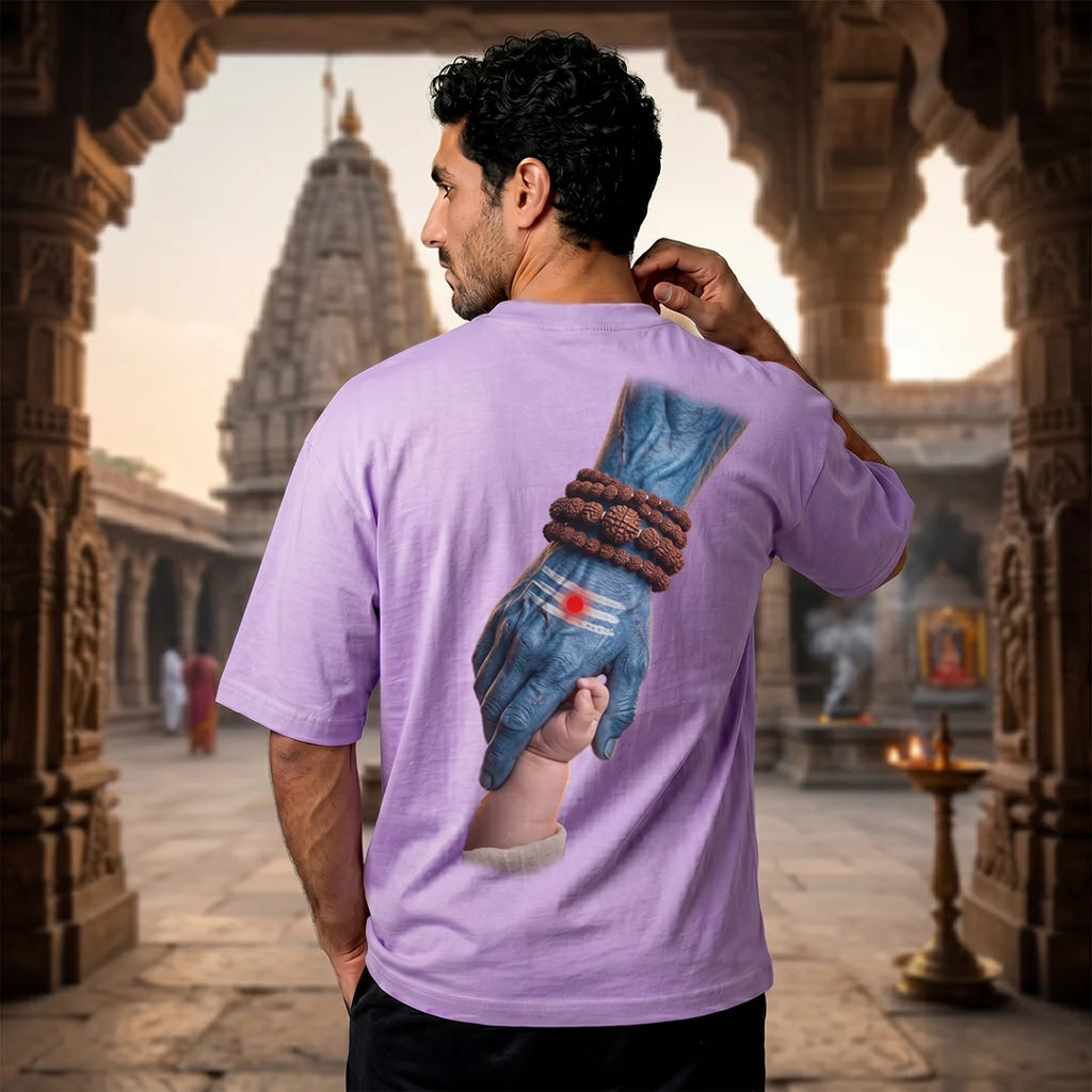 Mahadev Art Printed Heavyweight Oversized Tee | 240 GSM Breathable Drop Shoulder T-Shirt
