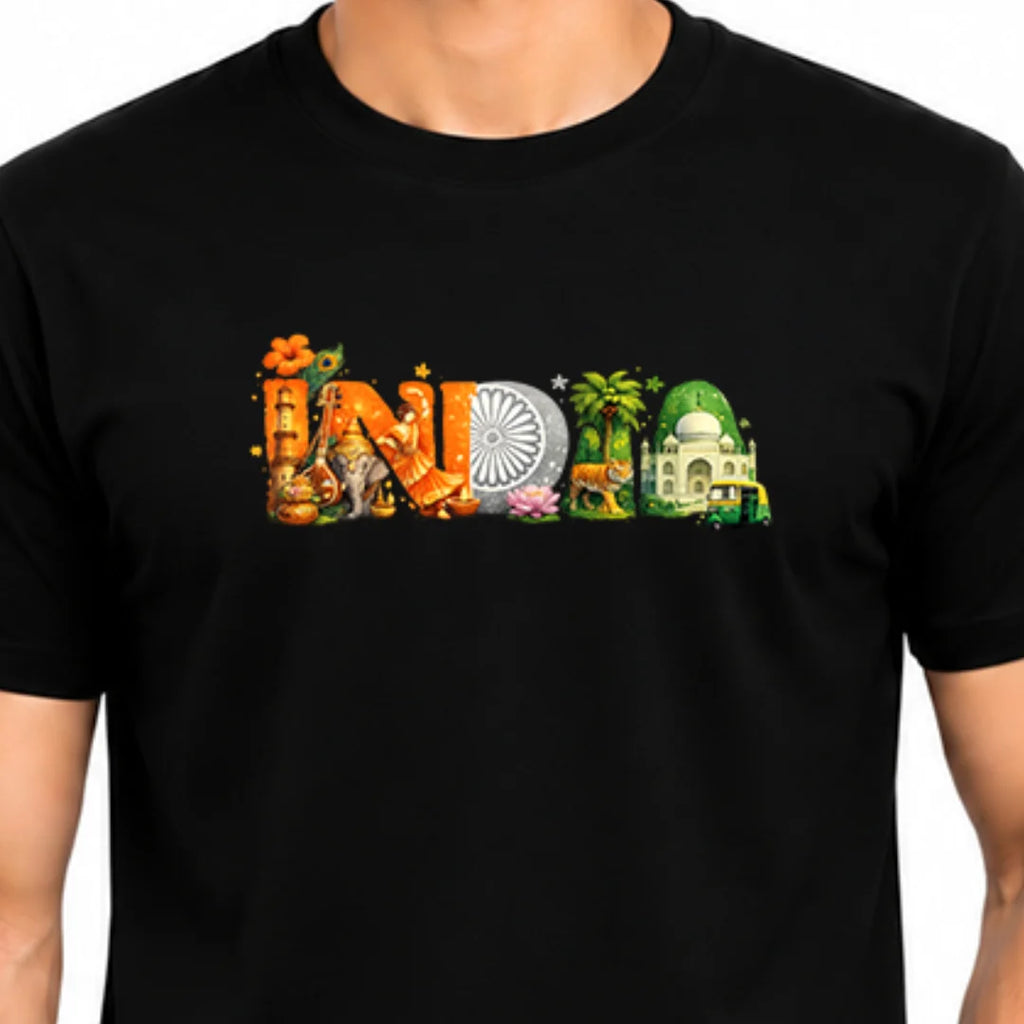 Premium India Heritage Graphic T-Shirt | Independence Edition 180 GSM Pure Cotton Regular Fit Tee