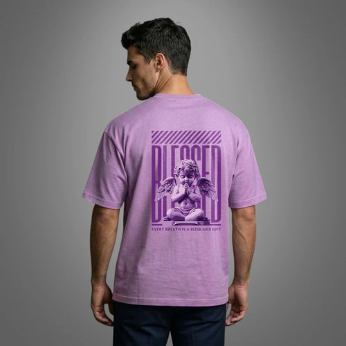 "God Gifted Blessed" Graphic Oversized T-Shirt – Lavender