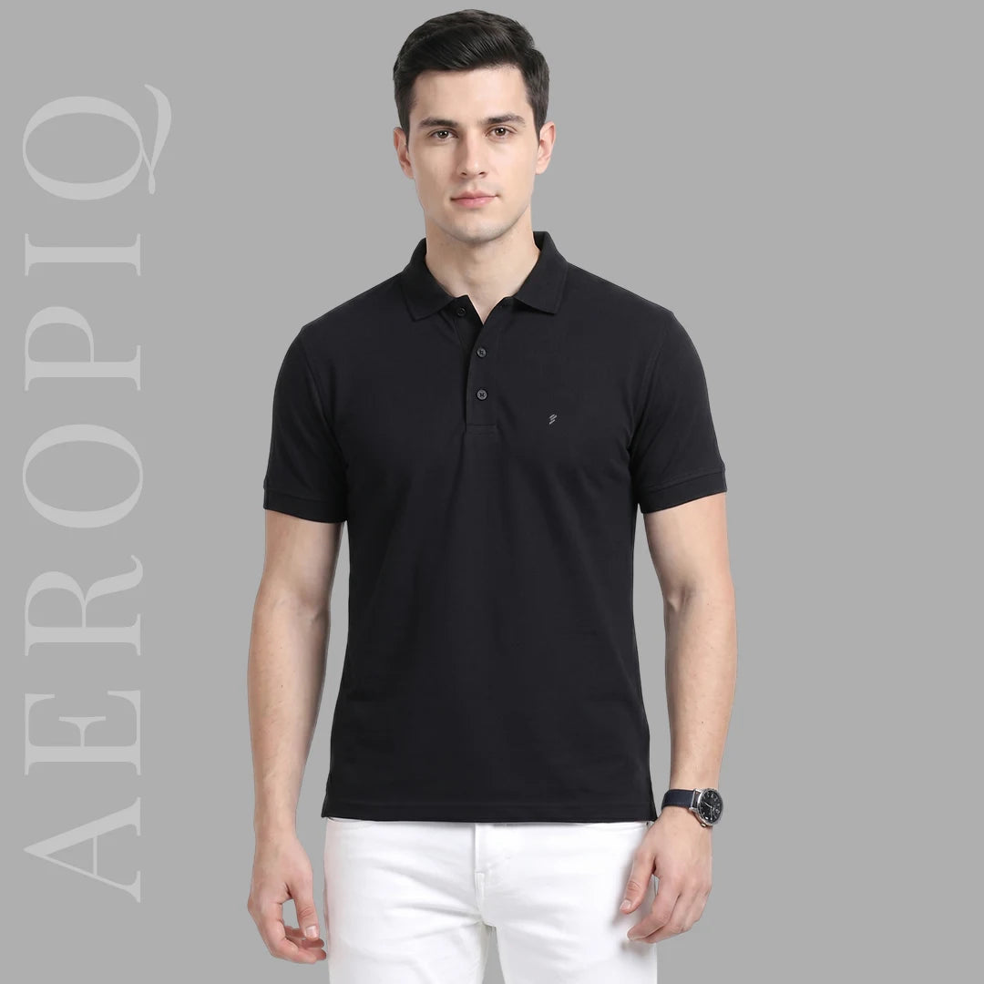 Men's Aeropiq Performance Polo – Wrinkle-Free Sustainable Nano Poly T-Shirt with Cotton-Like Feel