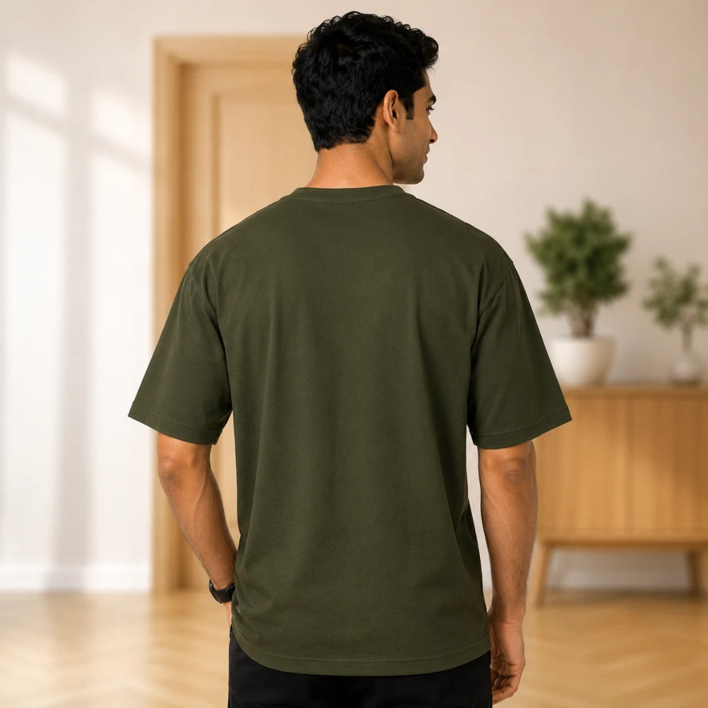 Men's "Bharat - India" Premium Oversized Graphic T-Shirt - 240 GSM Pure Cotton, Bio-Washed