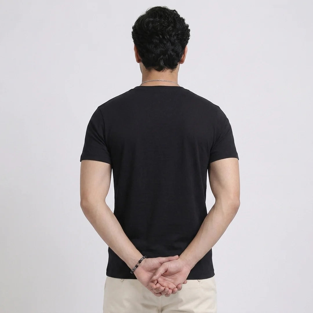 Premium Pure Cotton 180 GSM Regular Fit Round Neck T-Shirt – Double Bio-Washed Luxury Comfort