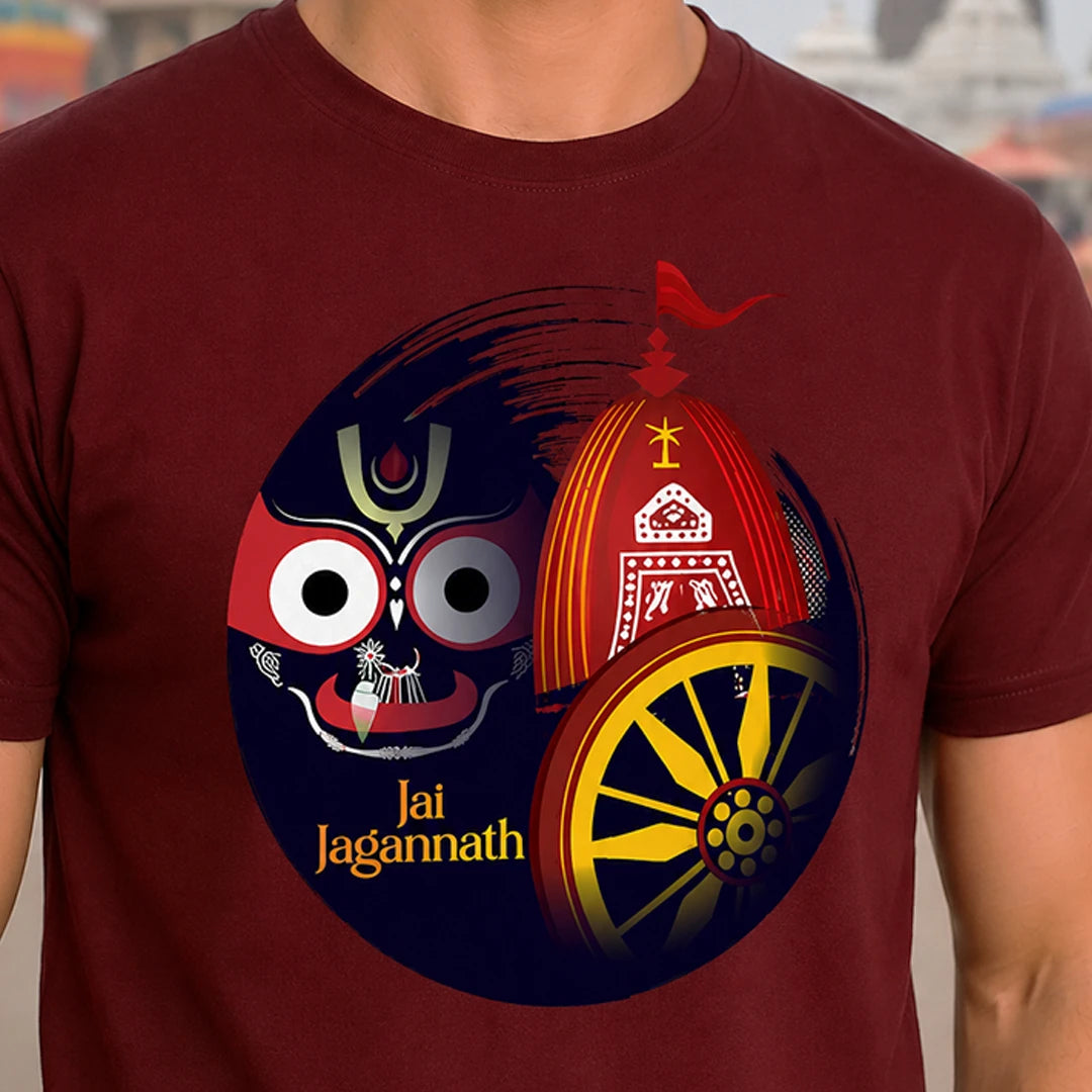 Lord Jagannath Devotional Festival Graphic T-Shirt – 180 GSM Heavyweight Half Sleeve Tee