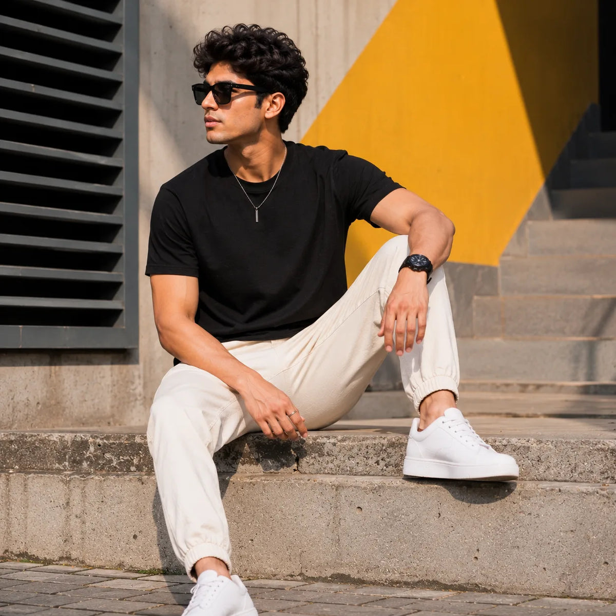 EXCELLO Men’s Plain Cotton T-Shirt (Regular Fit, Round Neck)