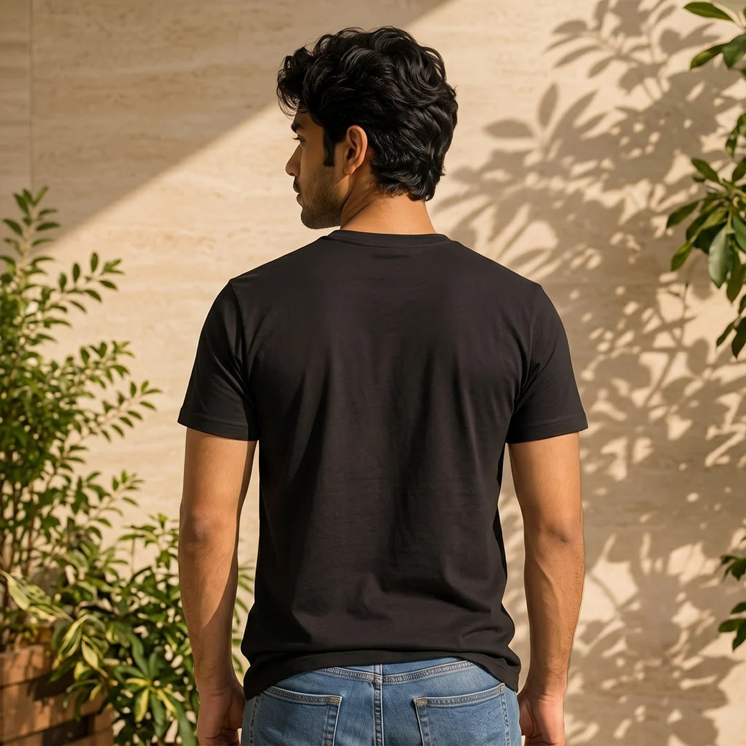 Men's Pure Cotton Regular Fit Kedarnath Tricolor Printed T-Shirt | 180 GSM Bio-Washed Spiritual Graphic Tee