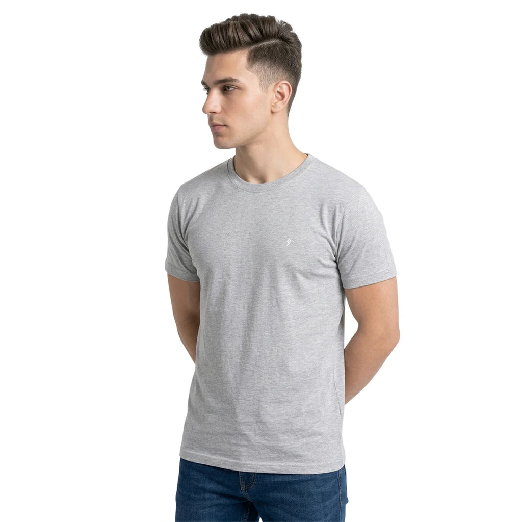 Men's Regular Fit Crew Neck T-Shirt, 100% Pure Cotton, 180 GSM, Breathable Everyday Wear