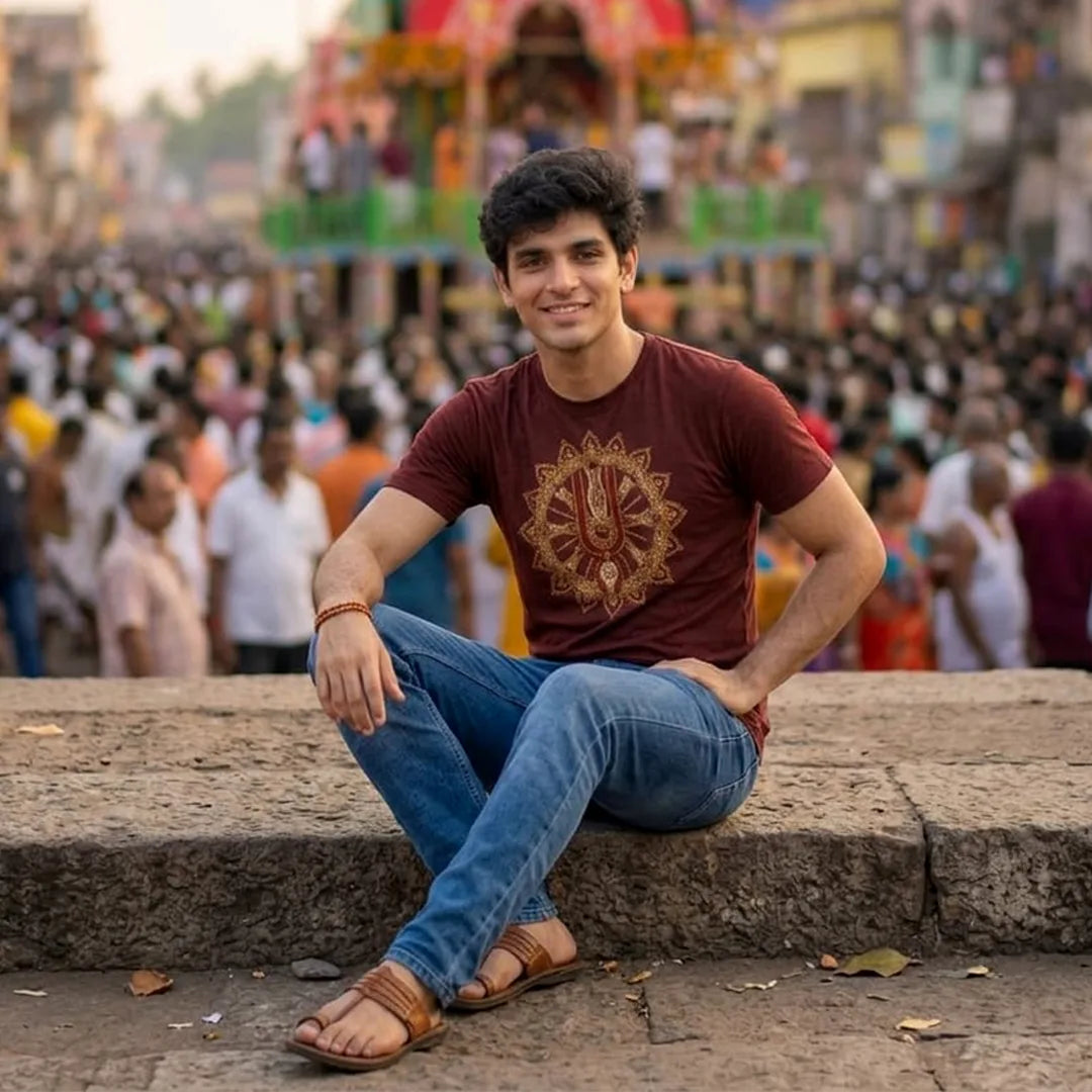 Premium Men's Pure Cotton Jagannath Puri Rath Yatra Graphic T-Shirt