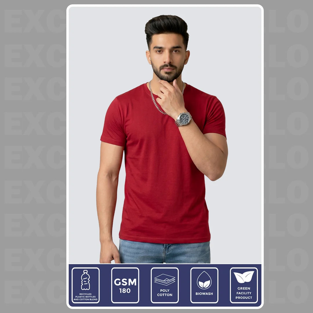 Premium Men’s Eco-Blend T-Shirt | Classic Regular Fit & Sustainable 180 GSM Fabric