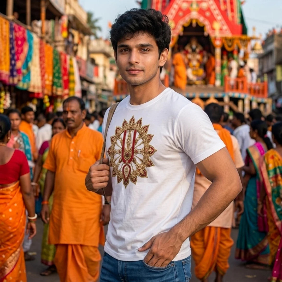 Premium Men's Pure Cotton Jagannath Puri Rath Yatra Graphic T-Shirt