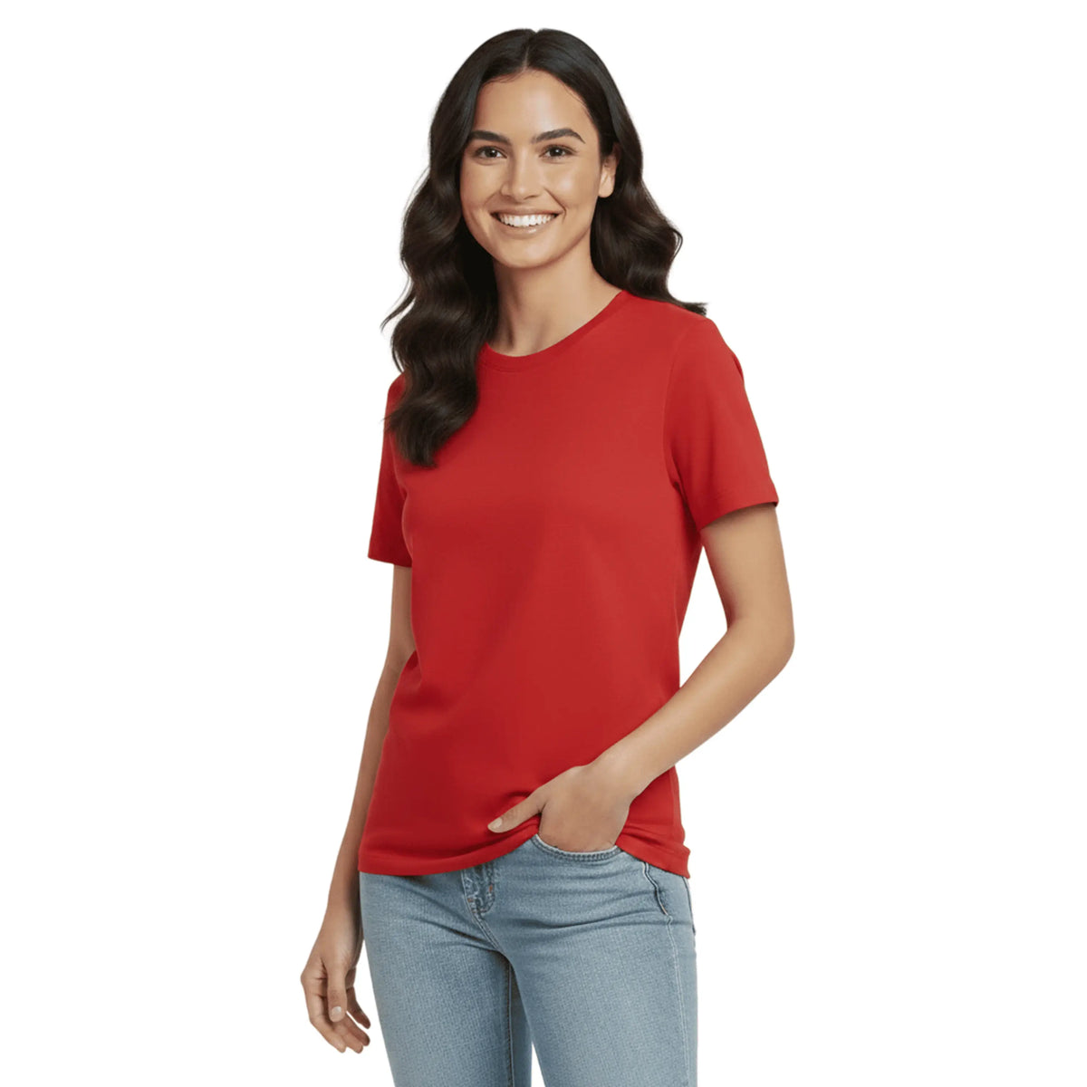 Premium 100% Organic Cotton Women’s Regular Fit Crew Neck T-Shirt – 180 GSM Bio-Washed Comfort Tee