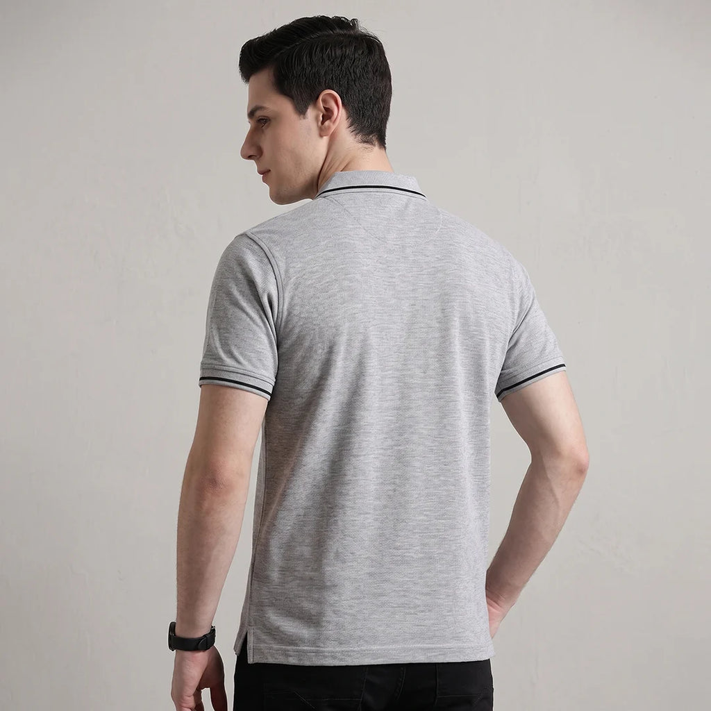 Premium Pure Cotton Regular Fit Tipping Polo Shirt - 270 GSM Bio-Washed
