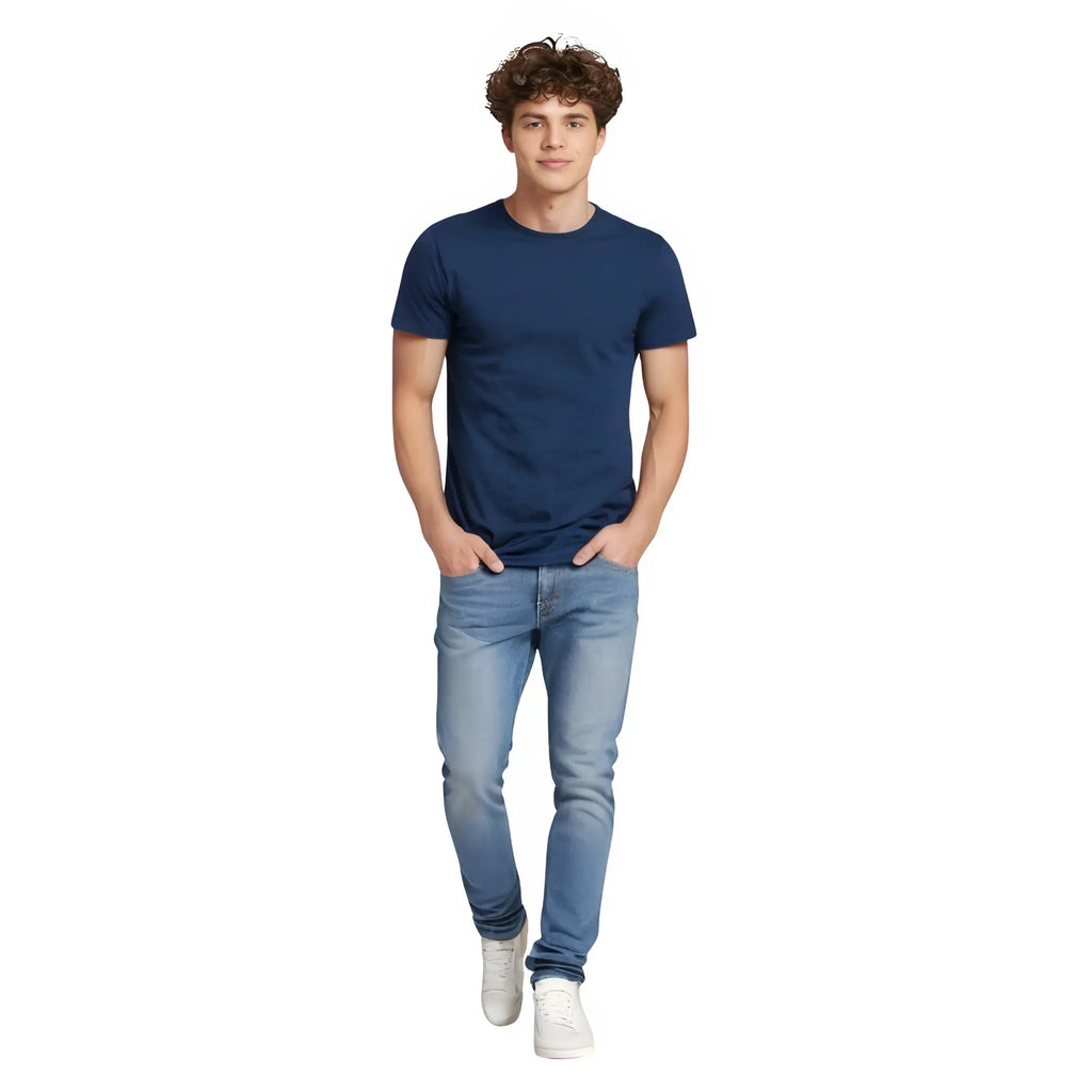 Men’s Premium Cotton Solid T-Shirt | Classic Round Neck Half Sleeve T- Shirt – Regular Fit Casual Wear