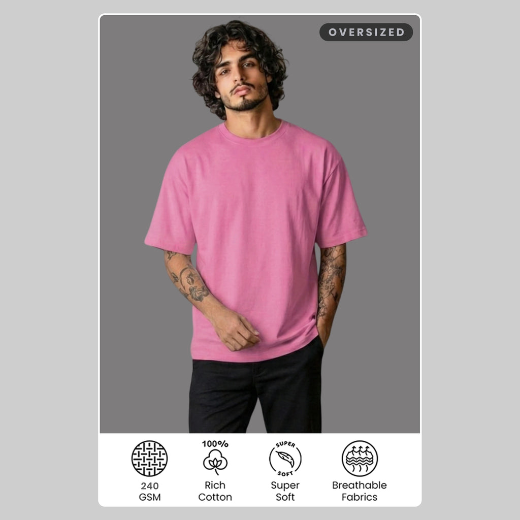 Premium Oversized Heavyweight T-Shirt - 240 GSM 100% Organic Cotton Bio-Washed Streetwear Tee
